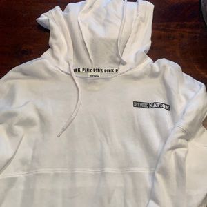 White Pink Victoria Secret sweatshirt